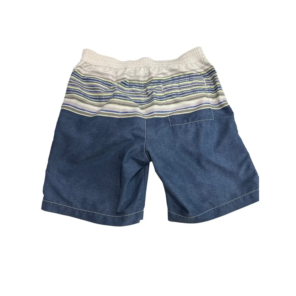 Tommy Bahama Board Shorts Mens Med Blue Striped Swim‎ Trunks Beachwear Relax D32
